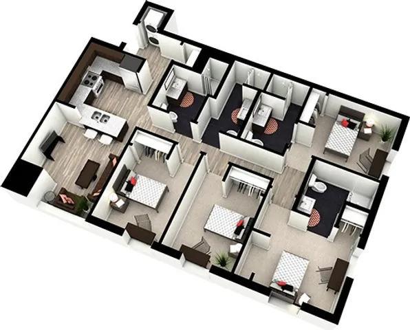 4 Bedroom Floor Plan | The Foundry | Ames, Iowa