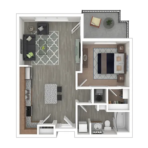 1 Bedroom Floor Plan | The Emory - Altoona | Altoona, Iowa