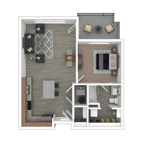 1 Bedroom Floor Plan | The Emory - Altoona | Altoona, Iowa