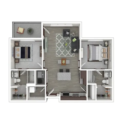 2 Bedroom Floor Plan | The Emory - Altoona | Altoona, Iowa