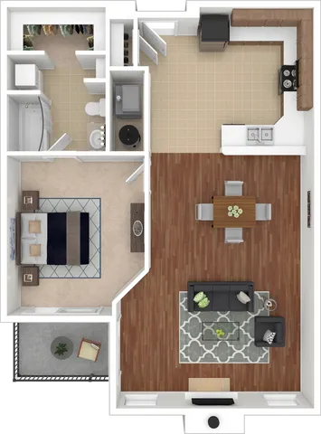 1 Bedroom Floor Plan | Ironwood | Altoona, Iowa