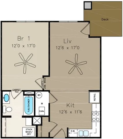 1 bed