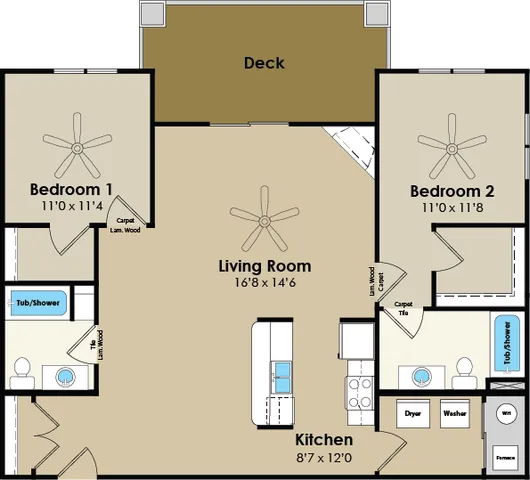 2 bed