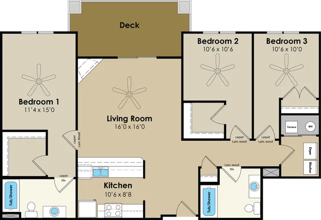 3 bed