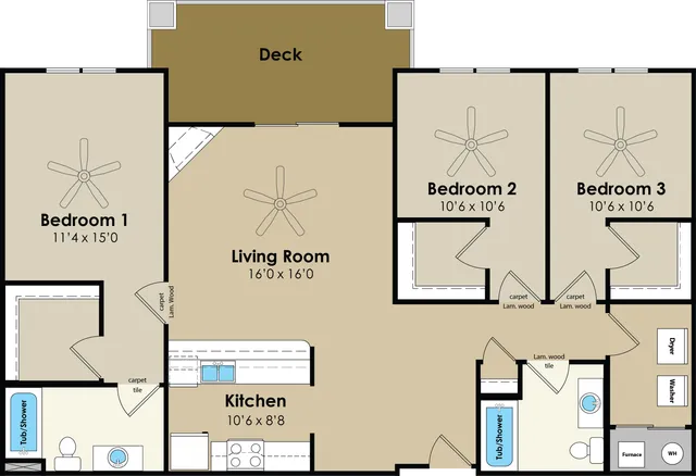 3 bed