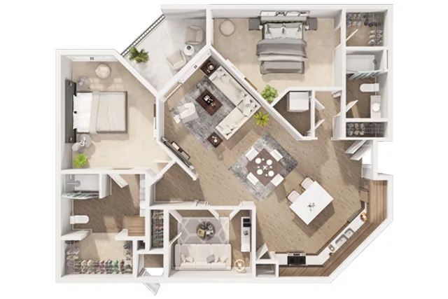 2 Bedroom Floor Plan | Attivo Trails Ankeny | Ankeny, Iowa