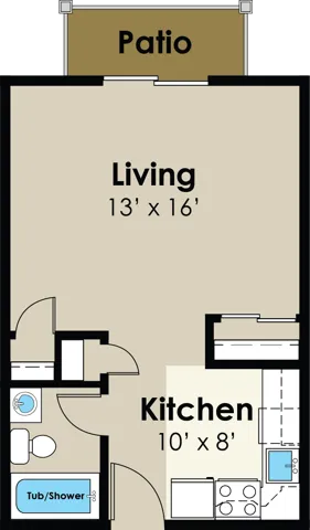 Studio Floor Plan | Gateway | Ames, Iowa
