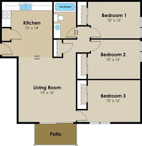3 Bedroom Floor Plan | Gateway Hills | Ames, Iowa