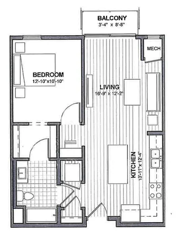 1X1 Crimson Floor Plan