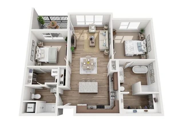 2 Bedroom Floor Plan | Attivo Trails Waukee | Waukee, Iowa