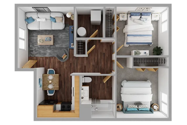 2 Bedroom Floor Plan | Prairie Reserve | Cedar Rapids, Iowa