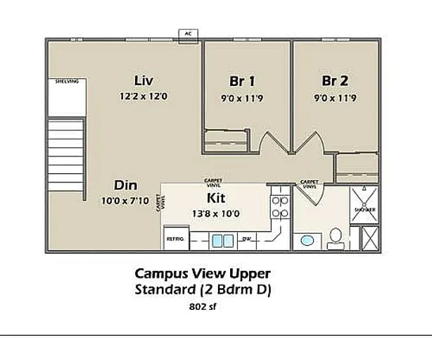 2 Bedroom - Upper