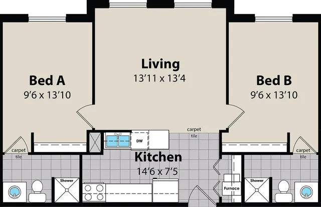 2 Bedroom 2 Bathroom