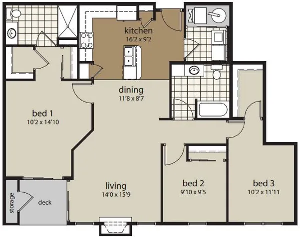 3 Bedroom Floorplan