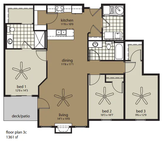 3 Bedroom Floorplan