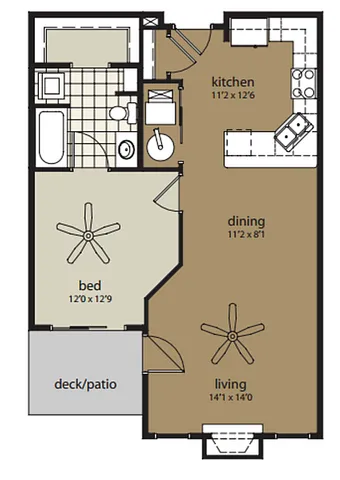 1 Bedroom Floor Plan | Providence Pointe | Johnston, Iowa