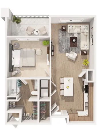 1 Bedroom Floor Plan | Attivo Trails Ankeny | Ankeny, Iowa
