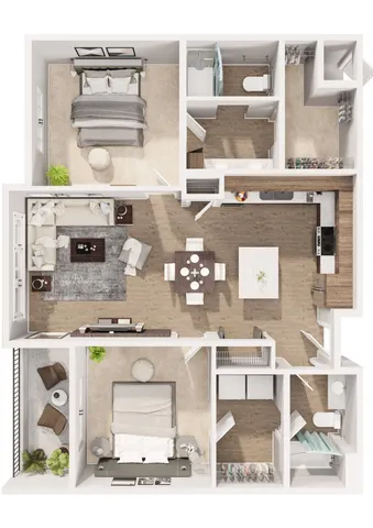 2 Bedroom Floor Plan | Attivo Trail Ankeny | Ankeny, Iowa