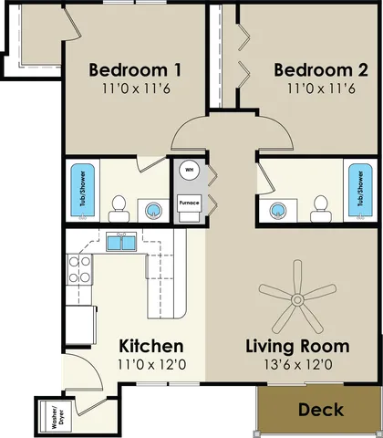 2BR/2BA