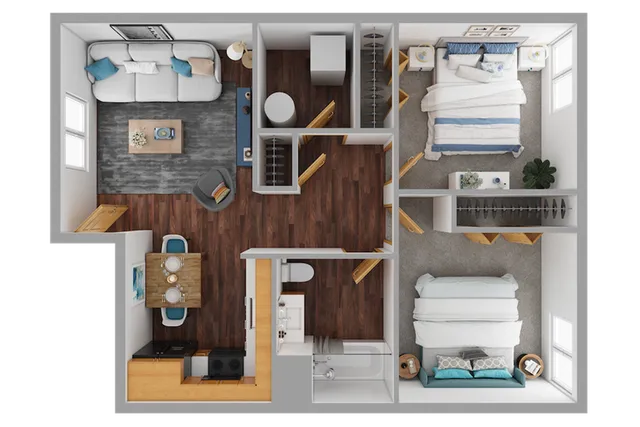 2 Bedroom Floor Plan | Prairie Reserve | Cedar Rapids, Iowa