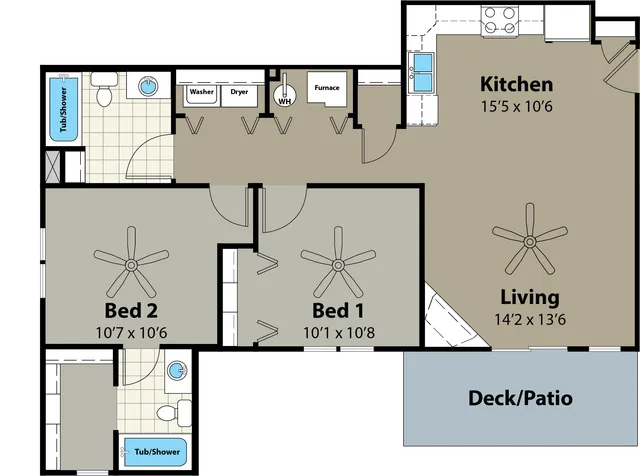 2 Bedroom (935 Sq. Ft.)