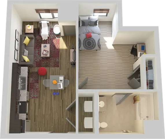 1 BEDROOM/1 BATHROOM Floor Plan