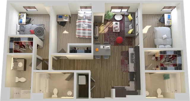3 BEDROOM/3 BATHROOM FLOOR PLAN