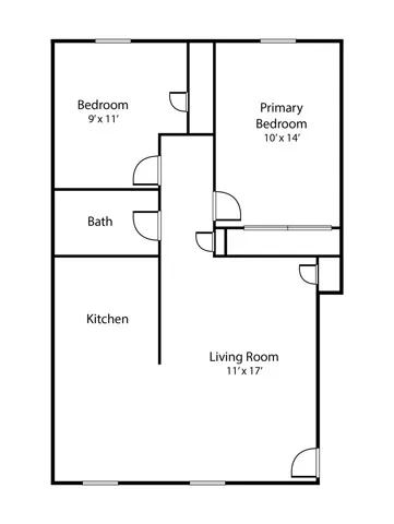 2 bedroom layout at whiteland ave apartments