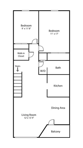 spacious apartment at court commons with washer and dryer