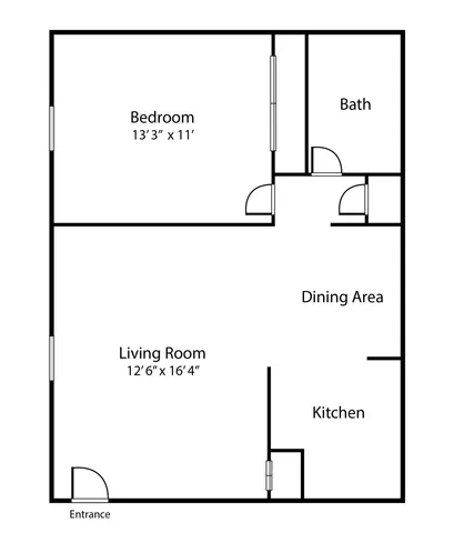 one bedroom floor plan at woodland manor