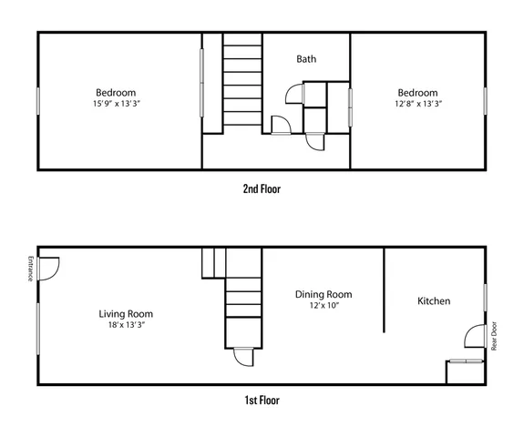 2 bedroom townhome layout at woodland manor
