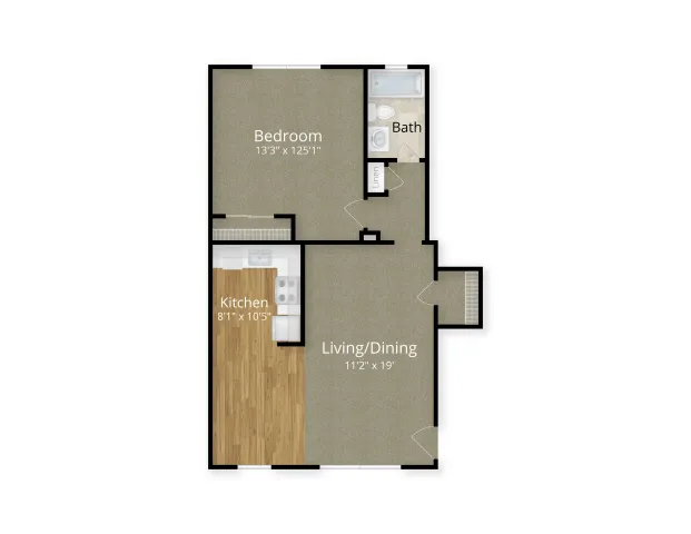 1 bedroom layout at donna ann apartments in prospect park pa