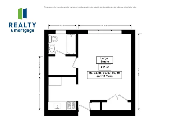 1367 East 53rd Street Large Studio Floor Plan.