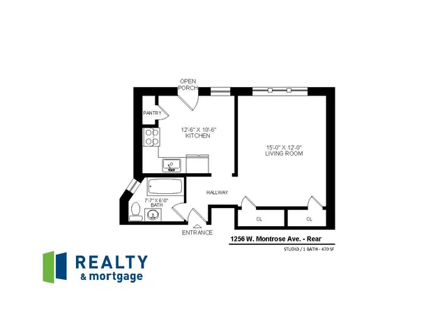 1256 West Montrose Rear Studio Floor Plan.