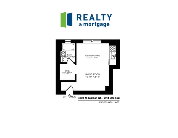 4521 North Malden 03 tier studio floor plan.