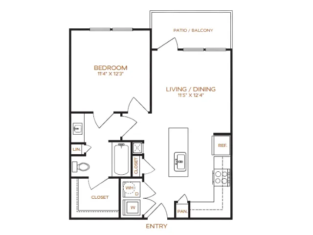 1 Bedroom | 1 Bathroom | 637 Sq. Ft.