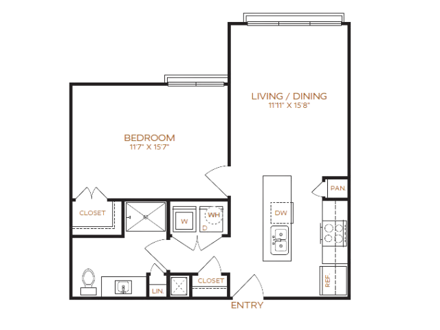 1 Bedroom | 1 Bathroom | 701 Sq. Ft.