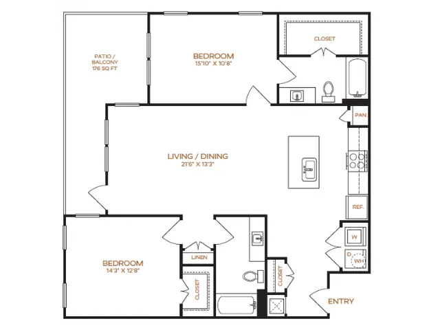 2 Bedroom | 2 Bathroom | 1165 Sq. Ft.