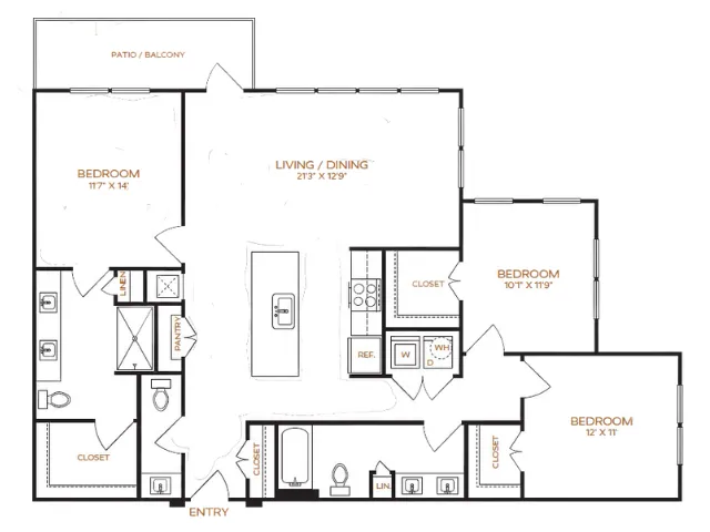3 Bedroom | 2.5 Bathroom | 1423 Sq. Ft.