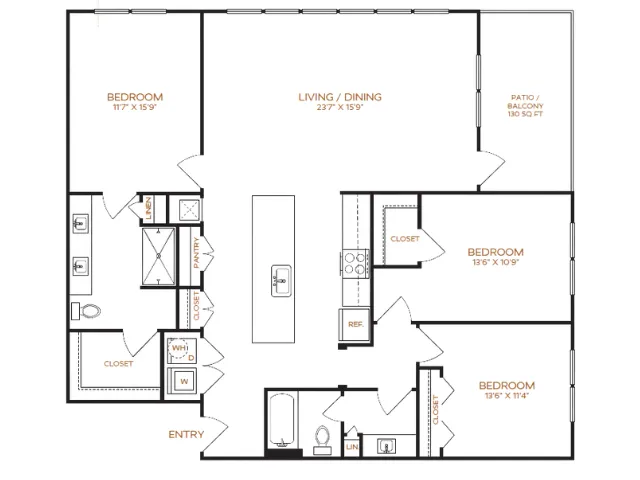 3 Bedroom | 2 Bathroom | 1545 Sq. Ft.