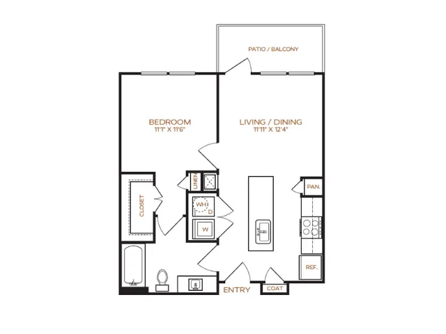 1 Bedroom | 1 Bathroom | 611 Sq. Ft.
