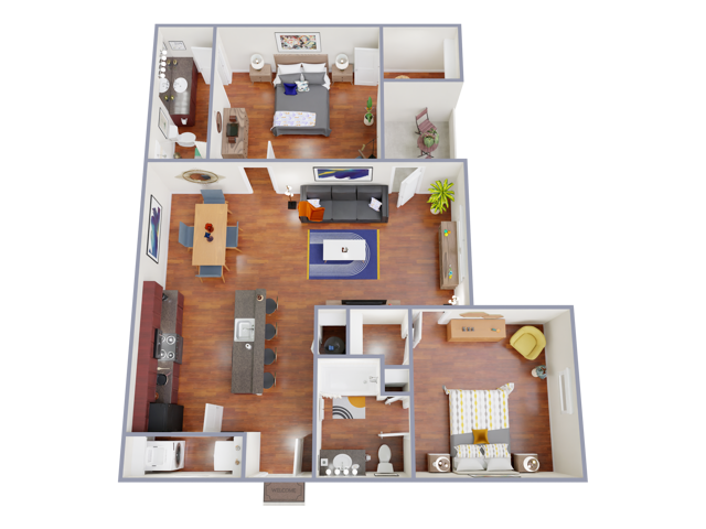 B2 Floorplan: 2 Bedroom, 2 Bathroom