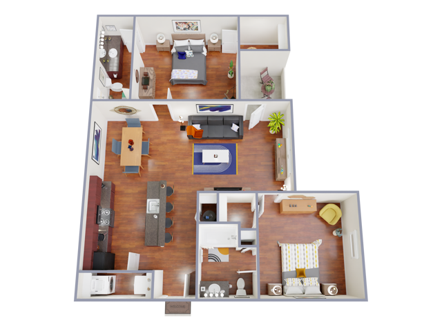 B2140 Floorplan: 2 Bedroom, 2 Bathroom