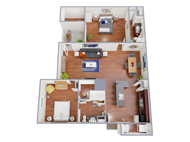 B3140 Floorplan: 2 Bedroom, 2 Bathroom