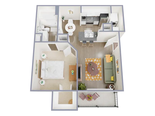 A260 Floorplan: 1 Bedroom, 1 Bathroom