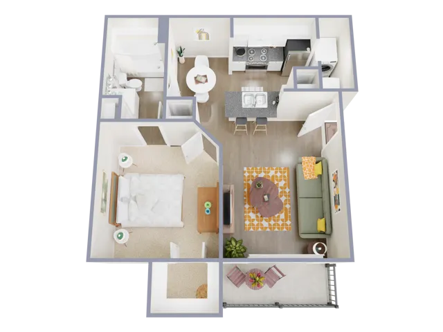 A280 Floorplan: 1 Bedroom, 1 Bathroom