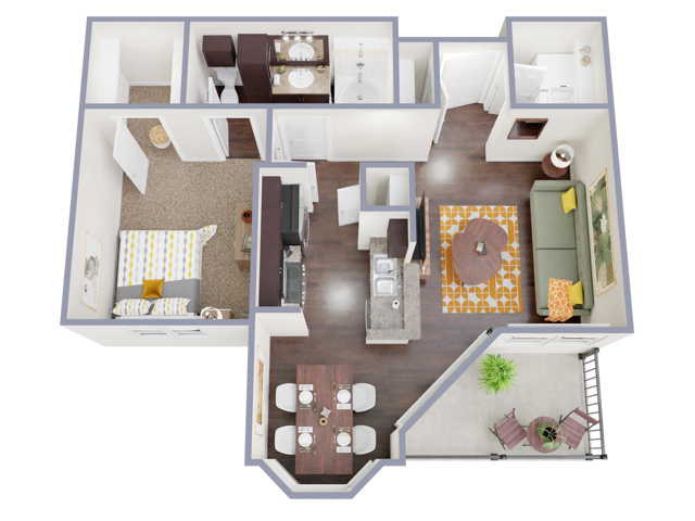 A280 Floorplan: 1 Bedroom, 1 Bathroom