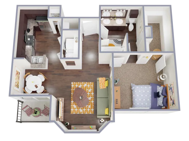 A360 Floorplan: 1 Bedroom, 1 Bathroom