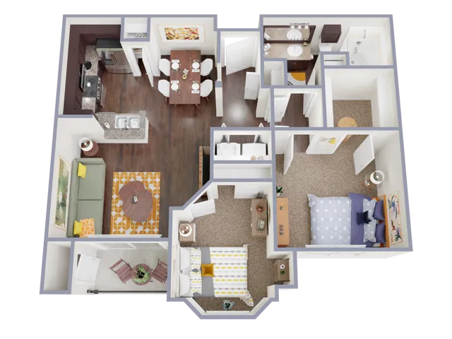 A4 Floorplan: 1 Bedroom, 1 Bathroom