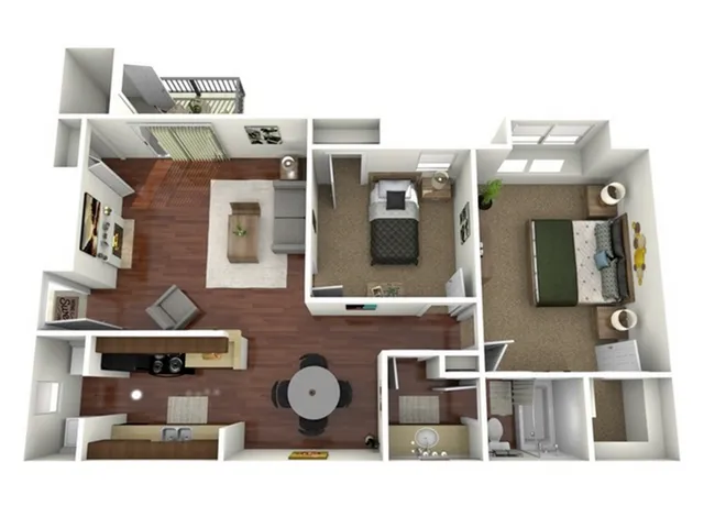 B1 Floorplan: 2 Bedroom, 1 Bathroom